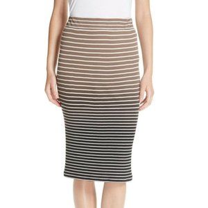 ATM Anthony Thomas Melillo Dip Dye Striped Skirt Size Small Pull On Slit Ombre